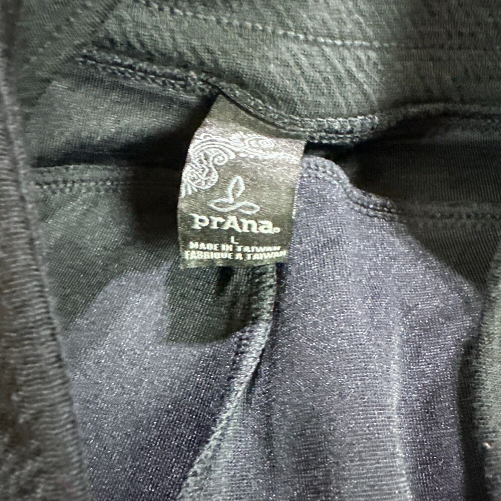Prana Joggers Womens Large‎ Pull On Pants Black Textured Comfort Outdoors Lounge - Picture 4 of 11